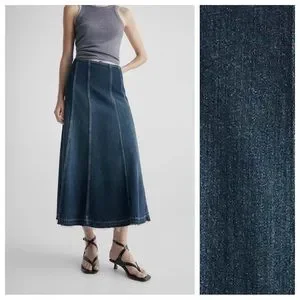 Massimo Dutti | Skirts | Nwt Massimo Dutti Dark Blue Denim